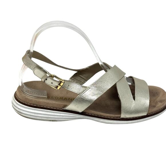 Cole Haan Original Grand Gold Metallic Leather Strappy Sandals Women’s Sz 8.5 - Picture 1 of 7